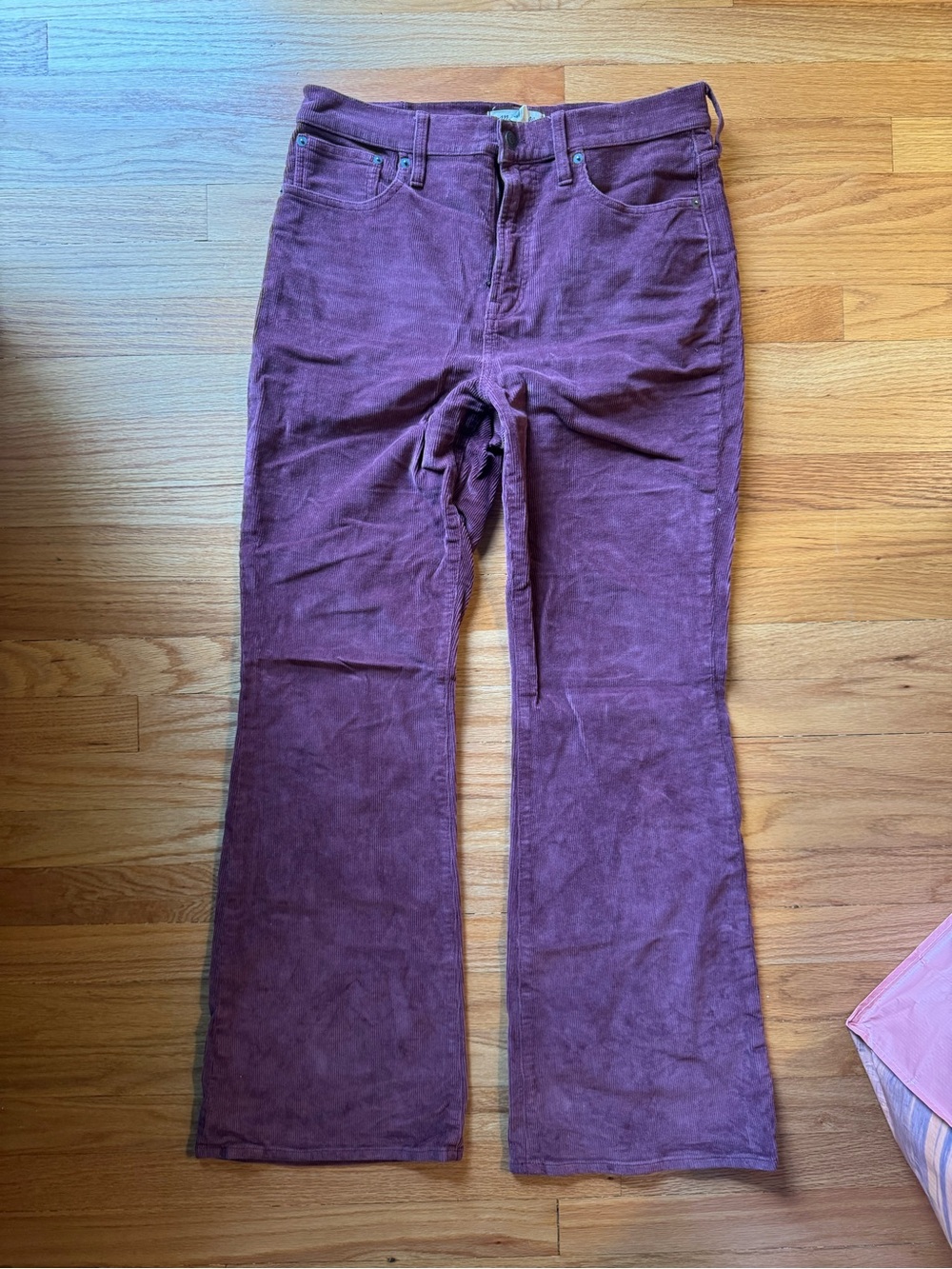 Madewell Maroon Corduroy Flare Pants